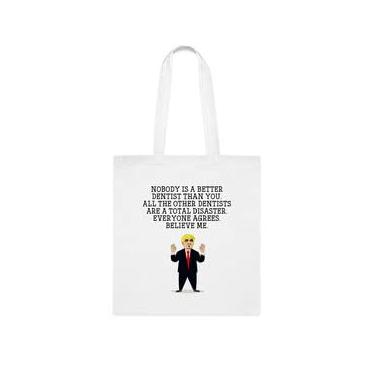 Imagem de SpreadPassion Sacola de dentista, bolsa Nobody Is A Better Dentist Than You, presente para dentista, presente para dentista, bolsa de ombro para dentista, bolsas reutilizáveis para dentistas, ideia de de Natal, Branco