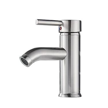 Imagem de Torneiras da bacia do banheiro Misturador frio/quente torneira da pia da bacia de água dourada preta torneira da cozinha vaso do banheiro torneira da pia de um furo, escovado curto A, China