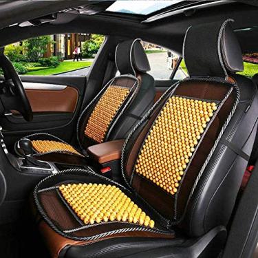Imagem de Almofada legal para carro temporada de verão motors universal contas de madeira vibração assento de carro peça única almofada legal carro uma peça almofada de assento modelo geral-bege atualizado