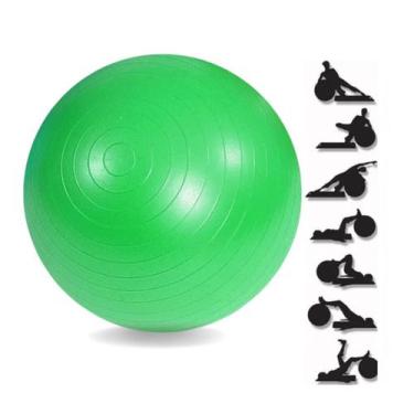 Imagem de Bola Fit De Pilates Verde Com Bomba De Inflar 75cm Plástico - Lares