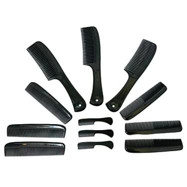 Imagem de G.B.S Pente de barbeiro cônico 18,5 cm flexível, resistente ao calor, formato clássico forte | Pente de cabeleireiro fino e largo para homens e mulheres, a maioria dos tipos de cabelo – Pacote com 12