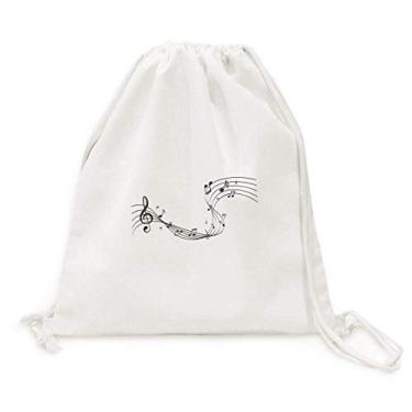 Imagem de Mochila azul Dancg 5-le Staff bolsa de lona com cordão para compras viagem