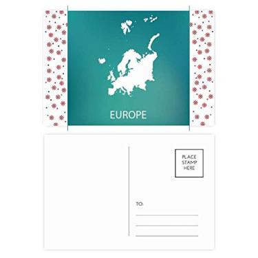 Imagem de Mapa do contorno do continente europeu, natal, flor, celebração, cartão postal de bênção
