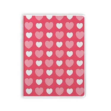 Imagem de Diário de capa macia para caderno de manchas de coração rosa e branco para dia dos namorados