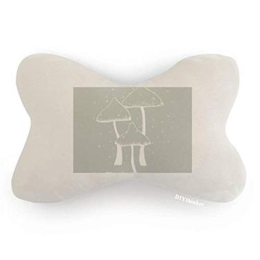 Imagem de DIYthinker Belo cogumelo venenoso cinza decoração de pescoço travesseiro travesseiro almofada almofada para apoio de cabeça