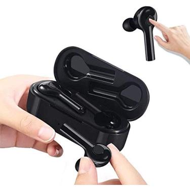 Imagem de JWCN Tradutor Bluetooth 5.0 sem fio, tradutor instantâneo, fone de ouvido com controle de botão intra-auricular, preto, branco, tradutor instantâneo, tamanho único, preto