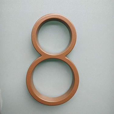 Imagem de Número de casa flutuante dourado 3D de 12,7 cm 0-9 letra AB, placas de porta com alfabeto digital para domicílio ao ar livre, montagem com parafuso, à prova d'água, antiferrugem