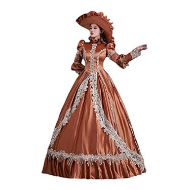 Imagem de CountryWomen Vestido feminino de baile de máscaras Marie Antoinette Maxi fantasia vestido de baile, Reto12, X-Small