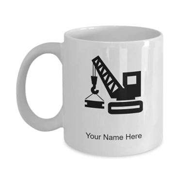 Imagem de Caneca de guindaste personalizada, copo de café de guindaste, ideia de presente de guindaste, copo de guindaste personalizado, caneca de café de 325 ml