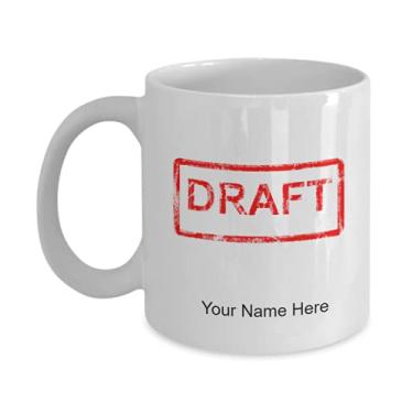 Imagem de Caneca de rascunho personalizada, copo de café de rascunho, ideia de presente de rascunho, copo de rascunho personalizado, caneca de café de 325 ml