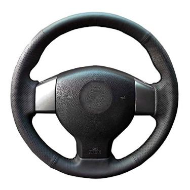 Imagem de Eiseng DIY capa de volante de couro genuíno para Nissan Versa Sedan 2007 2008 2009 2010 2011 2012 Stitch on WrapEiseng preto QC-Versa-000000002