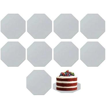 Imagem de Cake Boards Base Para Bolo Octagonal 25 Cm Mdf (10 Unidades)  Digoarts