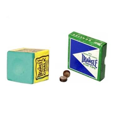 Imagem de 2 Sola Triângle + 1 Giz Verde Triângle Taco Sinuca Bilhar