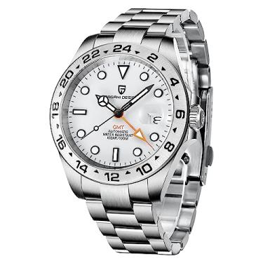 Imagem de Relógios Pagani Design Masculino GMT Automático Mecânico Analógico Safira Esportivo Impermeável Luminoso Relógio de Pulso, Esporte, Branco