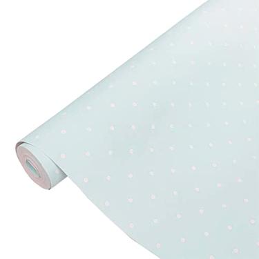 Imagem de Rolo de Papel de Parede Vinílico para Quarto Infantil L 53 cm X C 10 m, Estampa de Bolinhas Sobre Fundo Verde Suave