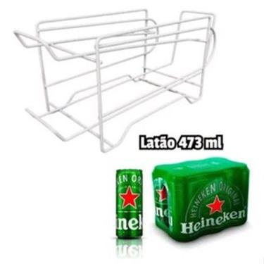 Imagem de Suporte Organizador Para Latas Geladeira 10 Latinhas Suporte Porta Latão Cerveja Refrigerante  Aramado 