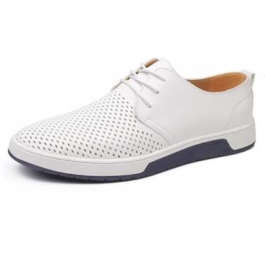 Imagem de BSROT Sapato Oxford casual masculino com cadarço confortável tênis fashion, Lk Branco, 11.5