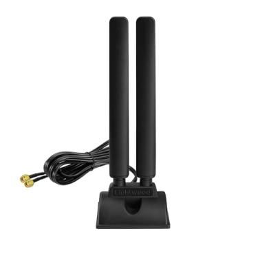 Imagem de Eightwood Antena WiFi 6E Tri-Band 2,4GHz 5GHz 6GHz RP-SMA Base Magnética para PC Desktop Computador PCI-E 6E Cartão Bluetooth USB Adaptador WiFi Roteador Sem Fio
