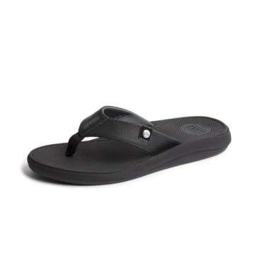 Imagem de REEF Phantom Nias Chinelo masculino de praia, leve, macio e moldado com suporte, Preto/cinza, 8