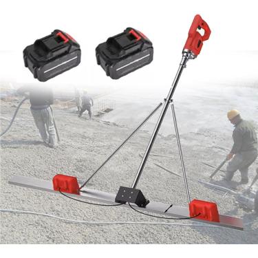 Imagem de Jogo vibratório da mesa concreta, régua sem fio elétrica da calcadeira do nivelamento do concreto estendido alimentado por bateria de 6.6 pés, a