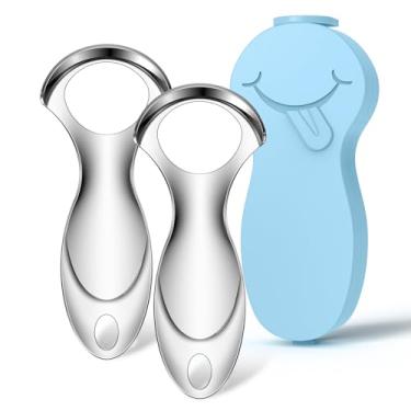 Imagem de RONAVO Raspador de língua, limpador de língua (nova série), raspador de língua para adultos, armazenamento portátil, remoção de revestimento de língua, cuidado com mau hálito, raspador de língua de