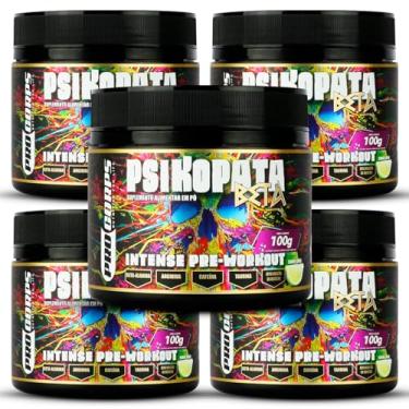 Imagem de 5 Pré Treino Psikopata Beta 100g sabor limão - Pro Corps
