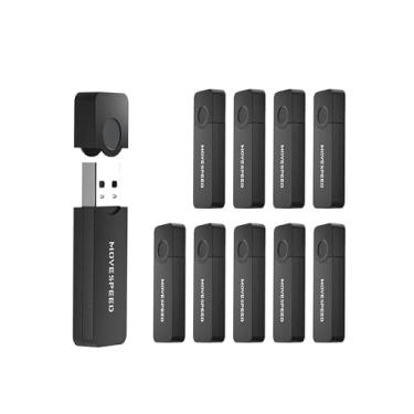 Imagem de Flash Drive MOVEPEED de 16 GB, unidades flash USB 2.0 a granel com caixa de armazenamento e adesivos de etiqueta, pen drive para transferência de dados de escritório (pacote com 10, preto)