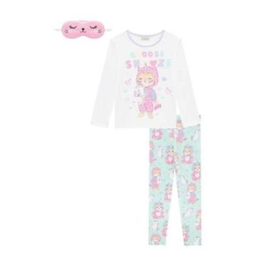 Imagem de Pijama Juvenil Feminino Kukiê com Máscara Off White - 72281-Feminino