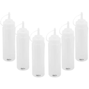 Imagem de Kit 6 Bisnagas Graduadas Plásticas Flexível 800ml Tubos Barman Drinks Licores