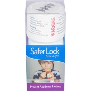 Imagem de SaferLock Frasco de comprimidos com bloqueio combinado com tampa de bloqueio de 4 dígitos para proteger seu medicamento