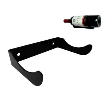 Imagem de Suporte Garrafa de Vinho de Parede Adega Vertical Preto 02 unidades