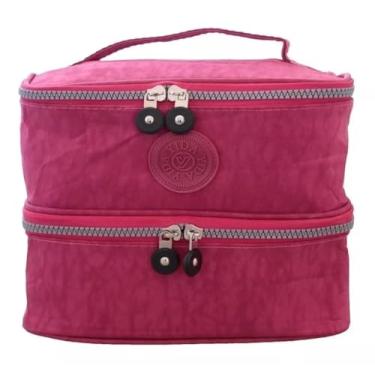 Imagem de Bolsa Lancheira Térmica 2 Compartimentos Quente E Frio (Rosa)