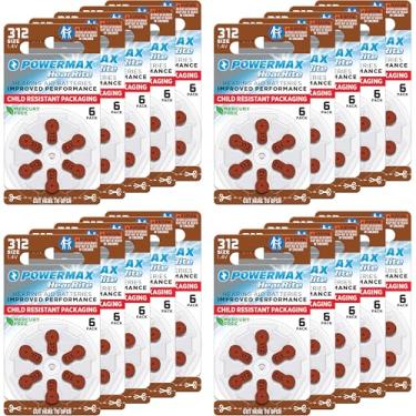 Imagem de Powermax Baterias para aparelho auditivo tamanho 312, aba marrom, 128 unidades