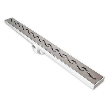 Imagem de Ralo Linear Banheiro Inox 304 modelo 5x70 Sifonado Anti Cheiro ou Saíd