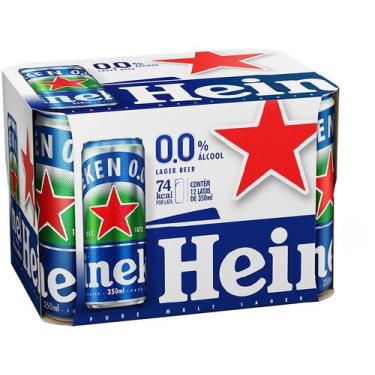 Imagem de Cerveja Heineken Lager sem Álcool Puro Malte - 12 Unidades Lata 350ml,