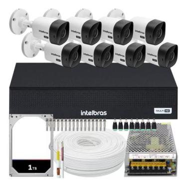 Imagem de Kit 8 Câmeras de Segurança Intelbras Completo Dvr 8 ch + 8 Câmeras 112