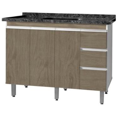 Imagem de Gabinete Para Pia de 1.20 Metro balcão 100% MDF com Puxador em Alumíni