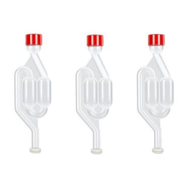 Imagem de Kit 03 unidades Airlock Tipo S Air Lock Para Fermentação Cerveja Kombu