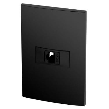 Imagem de Conjunto 1 Tomada Rede Rj45 - Inova Preto Fosco - Apf25 - Alumbra