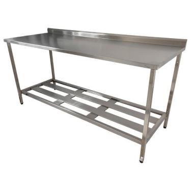 Imagem de Mesa Aço Inox Profissional 150x60x90 cm com Espelho Nortinox
