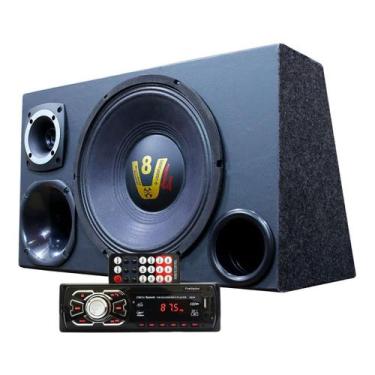 Imagem de Kit Som Caixa Trio Woofer Compet Radio Aparelho Bluetooth - Oestesom