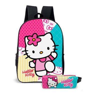 Imagem de Kit Mochila com Estojo Escolar Infantil Menina Hello Kitty  - Use Thuc