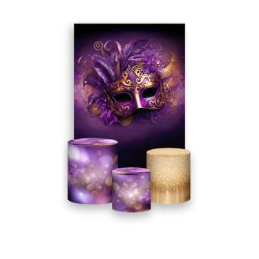 Imagem de Painel De Festa Vertical 1,50 x 2,20 + Trio De Capas Cilindro - Máscar