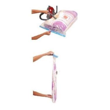Imagem de 5 Saco A Vacuo Organizador Roupa Cama 70x110 Cm + 1 Bomba - Clink