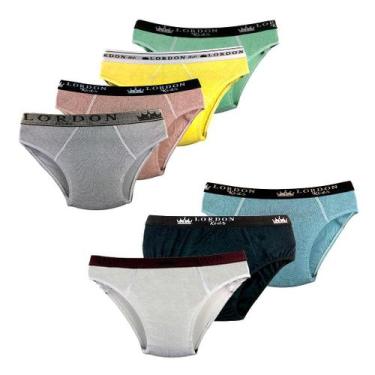 Imagem de Kit 05 Cueca Slip Elástico Exposto Infantil Algodão Menino Tradicional