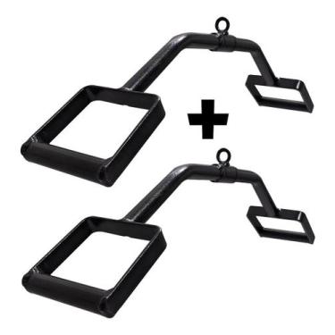 Imagem de Kit: 2 Unidades - Puxador Pulley Neutro Curvado 70cm Rei Do Fitness