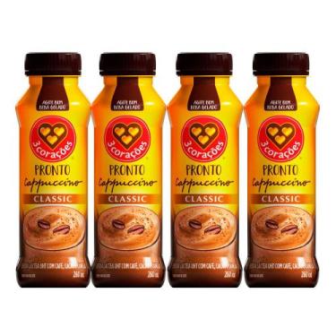 Imagem de Kit 4 Cappuccino Pronto Classic 3 Corações 260ml