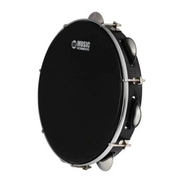 Imagem de Pandeiro Profissional 10" Pele Leitosa Preto PHX 87ABS