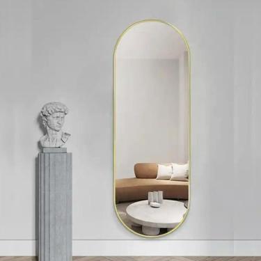 Imagem de Espelho Oval Moldura Decorativo Sala Quarto Hall 100x30 Grande - Tribo