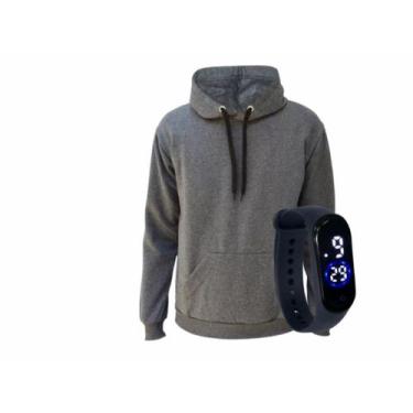 Imagem de Casaco Moletom Masculino e Feminino  Flanelado  Com Capuz Canguru com 